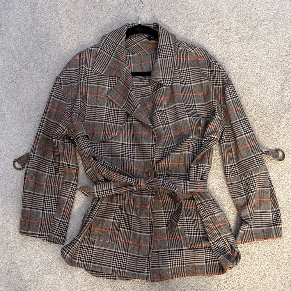 Fate Plaid Belted Women's Light Jacket